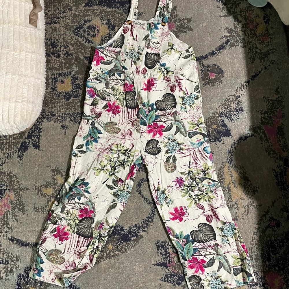 SHEIN Floral Print Jumpsuit - Multicolor